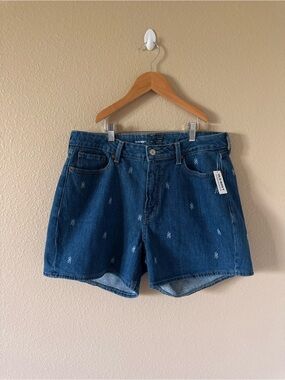 Old Navy Blue Embroidered Denim Shorts